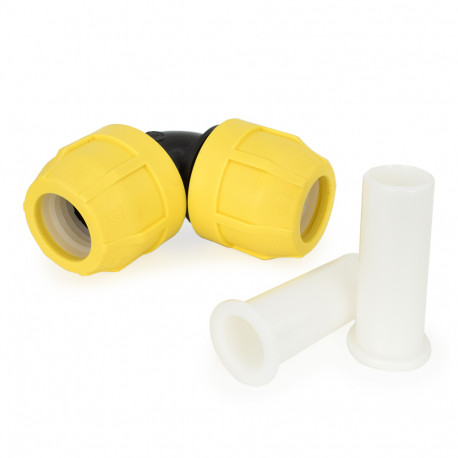 1" IPS 90° Compression Elbow for SDR-11 Yellow PE Gas Pipe Oil Creek Plastics