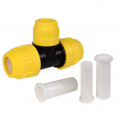 1" x 1" x 3/4" IPS Compression Tee for SDR-11 Yellow PE Gas Pipe Oil Creek Plastics