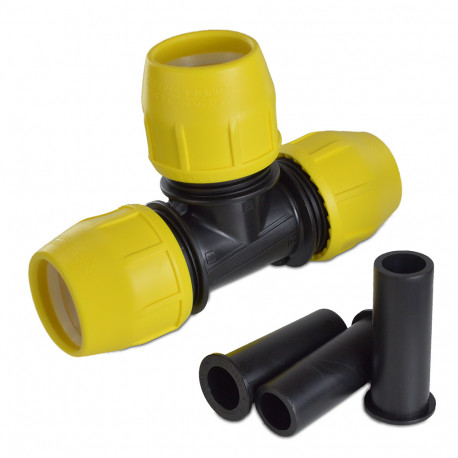 2" IPS Compression Tee for SDR-11 Yellow PE Gas Pipe Oil Creek Plastics
