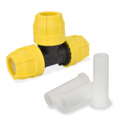 3/4" IPS Compression Tee for SDR-11 Yellow PE Gas Pipe Oil Creek Plastics