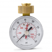 0-160 psi Water Pressure Test Gauge, 3/4" GHT, 2-1/2" Dial Winters