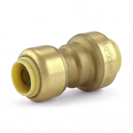 1/2" x 3/8" Push To Connect Reducing Coupling, Lead-Free OmniGrip