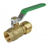 1/2" Push To Connect x 1/2" FPT Brass Ball Valve, Lead-Free Wright Valves