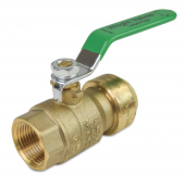 3/4" Push To Connect x 3/4" FPT Brass Ball Valve, Lead-Free Wright Valves