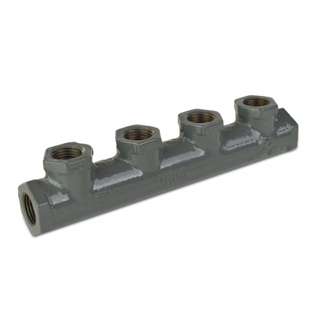 4-Branch Gas Manifold, 1/2" FIP Inlet/Outlet x 1/2" FIP Branches ProFlex