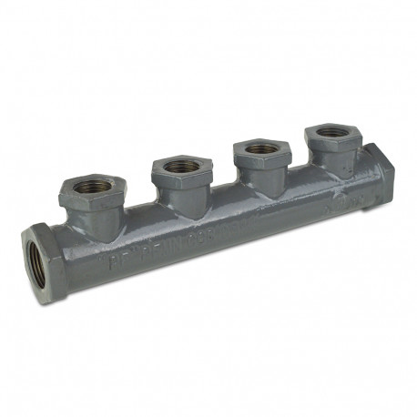 4-Branch Gas Manifold, 3/4" FIP Inlet/Outlet x 1/2" FIP Branches ProFlex