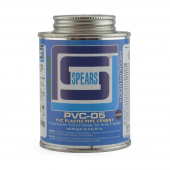 8 oz (1/2 pint) Primerless PVC Cement w/ Dauber, Med. Body, Fast Set, Clear Spears