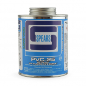 16 oz (1 pint) Wet-N-Dry Primerless PVC Cement w/ Dauber, Med Body, Very-Fast Set, Aqua Blue Spears