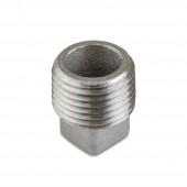 1/2" 304 Stainless Steel Square Head Plug, MNPT threaded Everhot