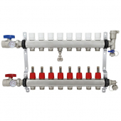 8-branch Stainless Steel Radiant Heat Manifold Set w/ 1/2" PEX adapters Rifeng
