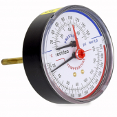 Tridicator, 1/4" NPT, 3-1/8" Dial, 60-320F, 75 psi max., 1.65" stem Honeywell-Resideo
