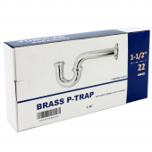 1-1/2" Tubular P-Trap, 22GA, Chrome Plated Brass Everhot