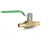 1/2" PEX Brass Ball Valve w/ Waste Outlet, Full Port (Lead-Free) Wright Valves