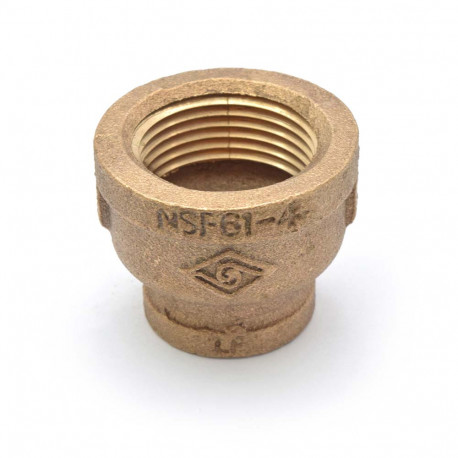 1" x 1/2" FPT Brass Coupling, Lead-Free Matco-Norca