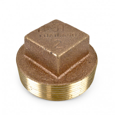 2" MPT Square-Head Brass Plug, Lead-Free Matco-Norca